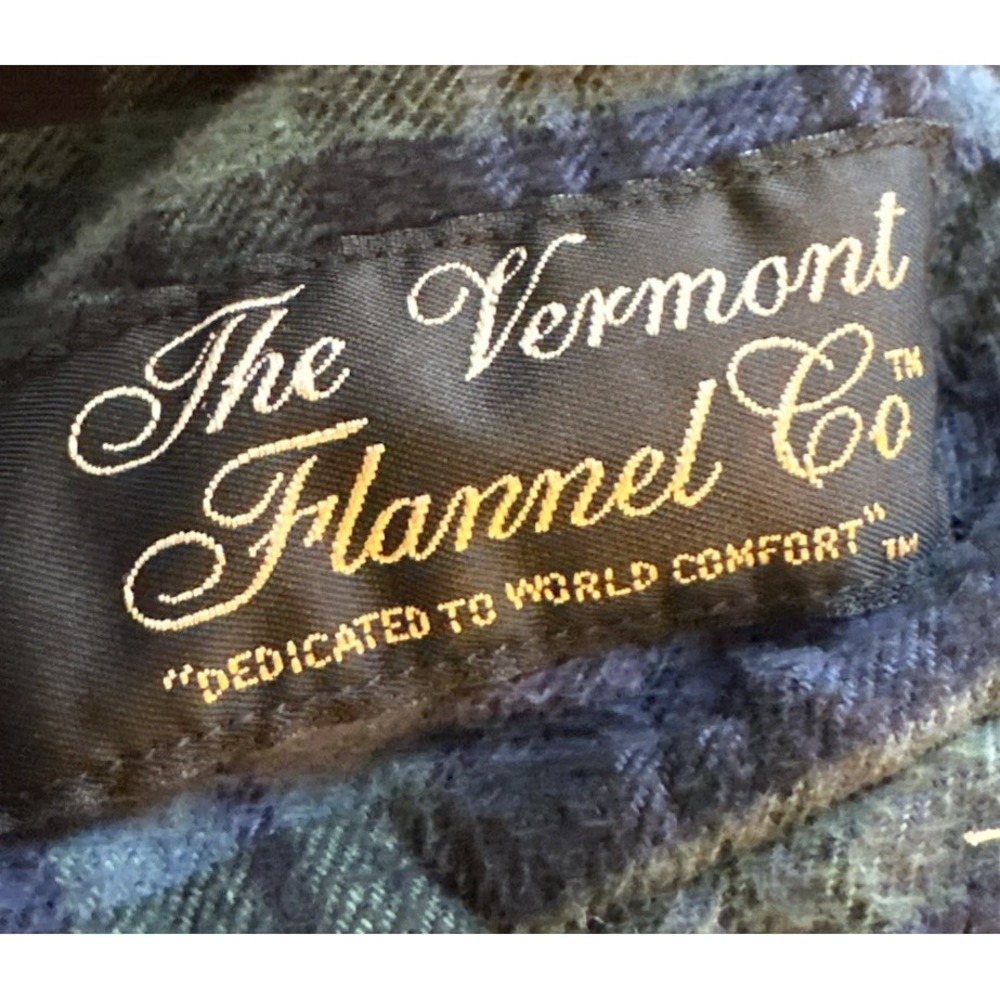 The Vermont Flannel Co Hooded Flannel Pullover Men Size Large Hood Green Plaid - Picture 9 of 9